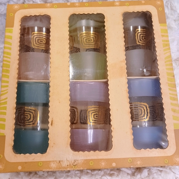 MCM MID CENTURY MODERN Frosted Glasses Rare New In Box - Picture 2 of 6